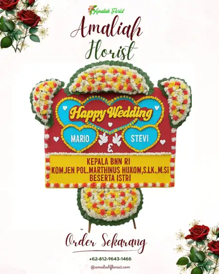 Papan Bunga Pernikahan Muka